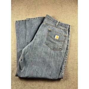Carhartt Jeans Relaxed Fit Holter Men's 40x30 Straight Light Wash Work Casual